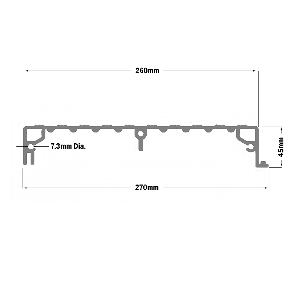 10-940-0-800MM MODULAR SOLUTIONS PROFILE<BR>STAIR PROFILE, CUT TO LENGTH 800 MM
